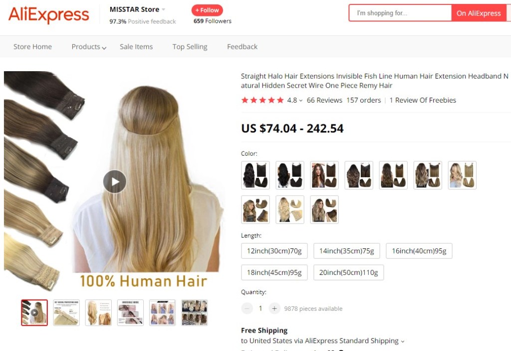 Human halo hair extension high-ticket dropshipping product