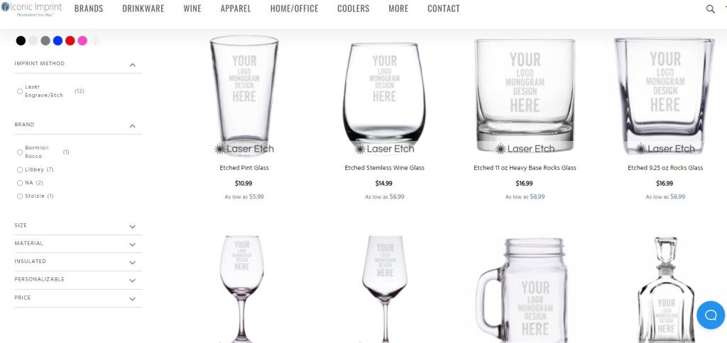 Iconic Imprint glassware print-on-demand company