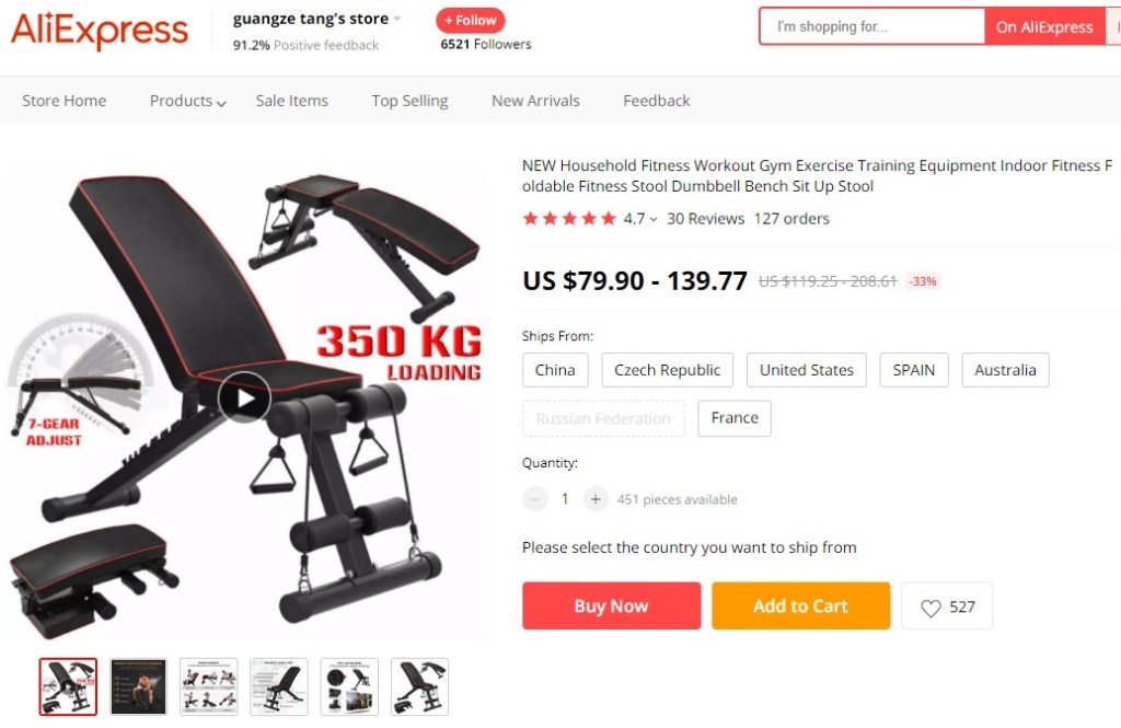 Indoor foldable fitness bench high-ticket dropshipping product