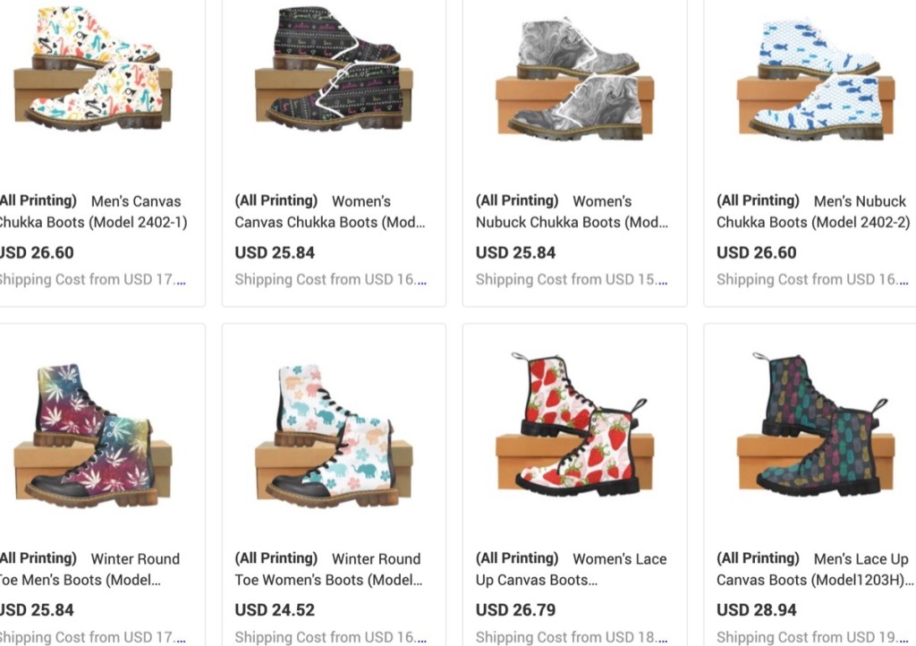 InkedJoy custom boots print-on-demand supplier