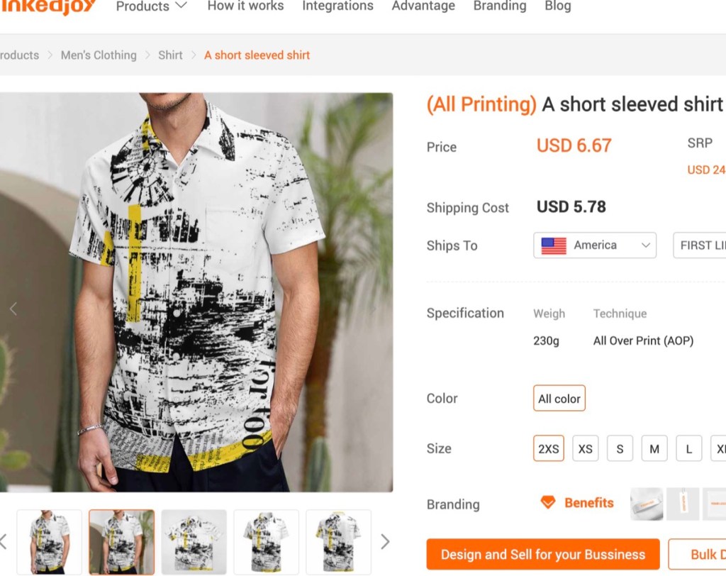 InkedJoy custom button-down/up shirt print-on-demand supplier