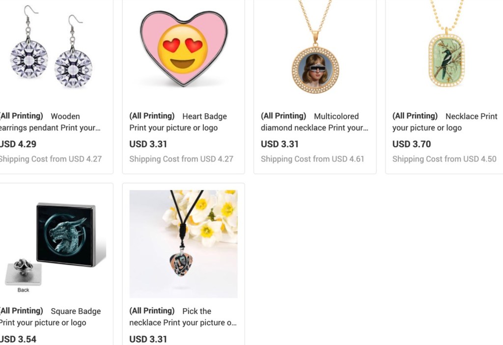 InkedJoy custom necklaces print-on-demand supplier