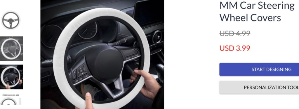 InkPOD custom car steering wheel cover print-on-demand supplier