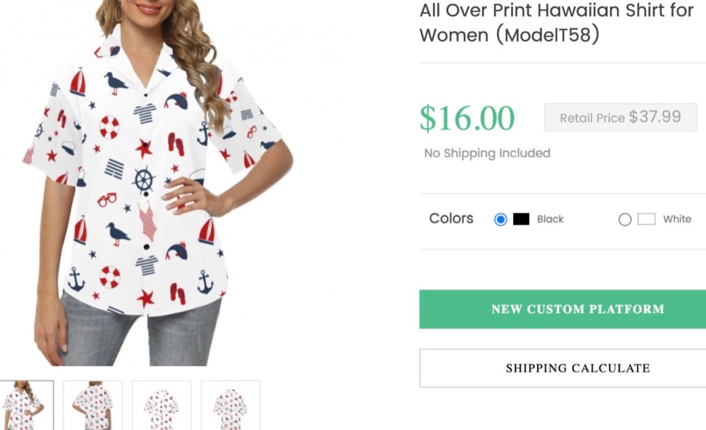 InterestPrint custom button-down/button-up shirt print-on-demand supplier
