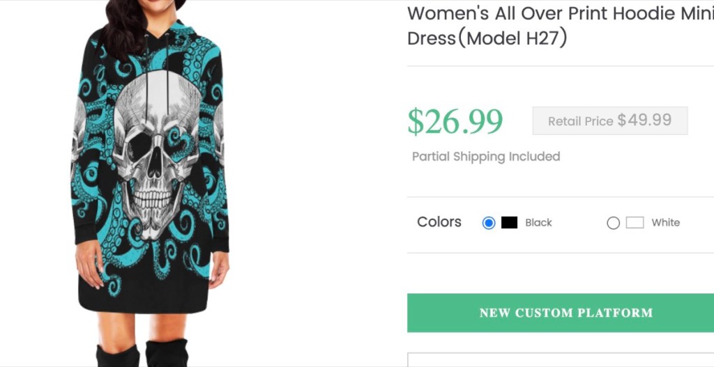 InterestPrint custom hoodie dress print-on-demand supplier