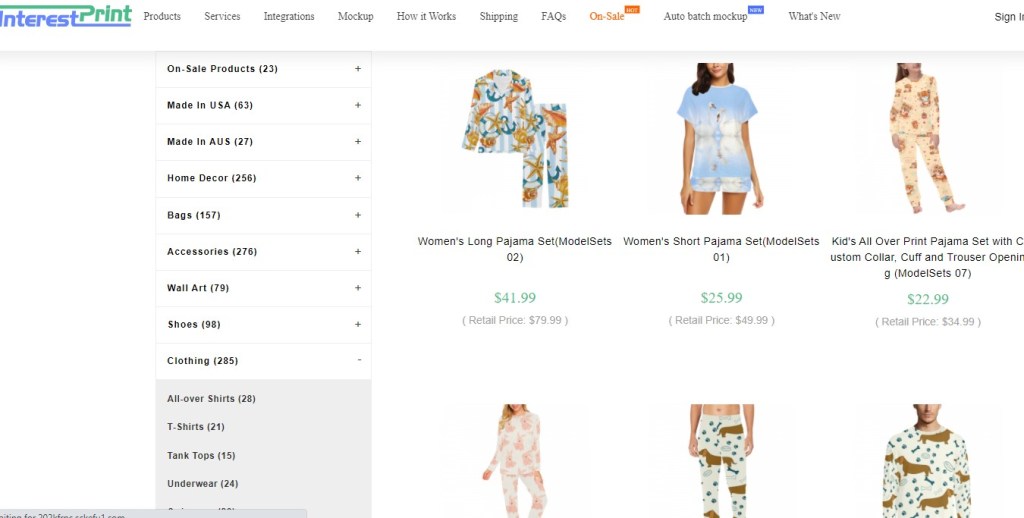 InterestPrint pajama print-on-demand company
