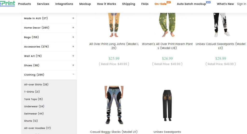 InterestPrint sweatpants & joggers print-on-demand company