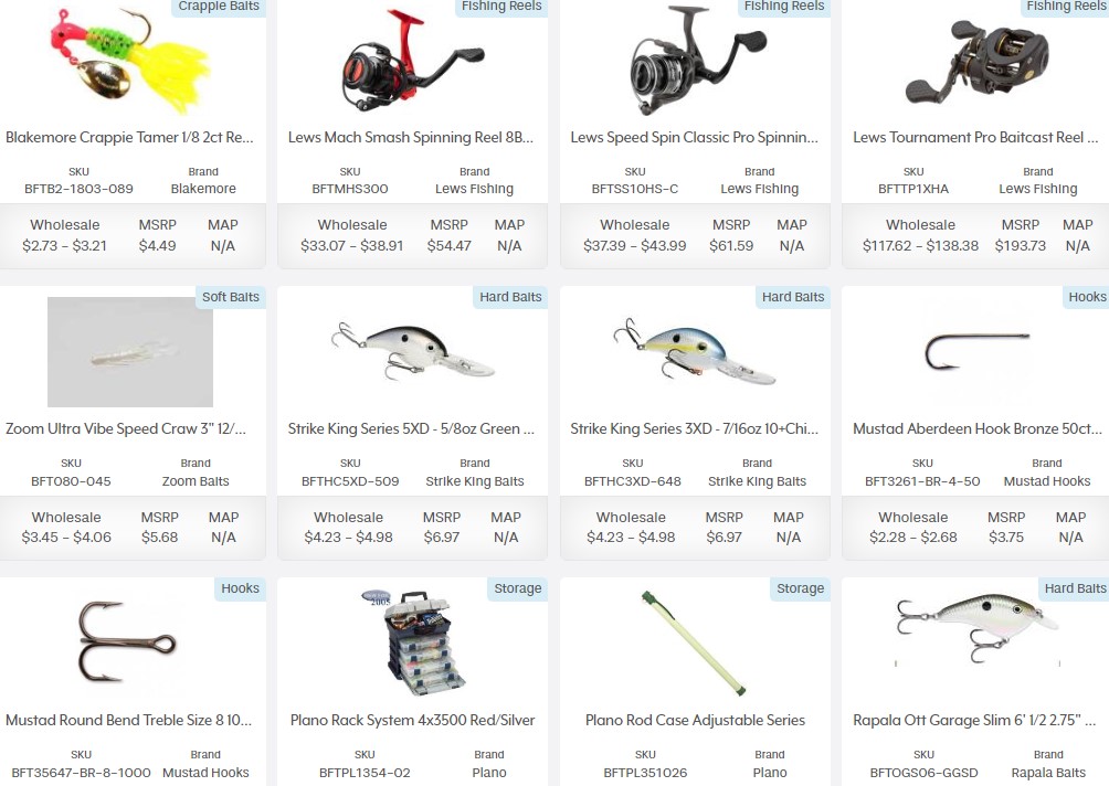 InventorySource fishing gear & tackle dropshipping supplier
