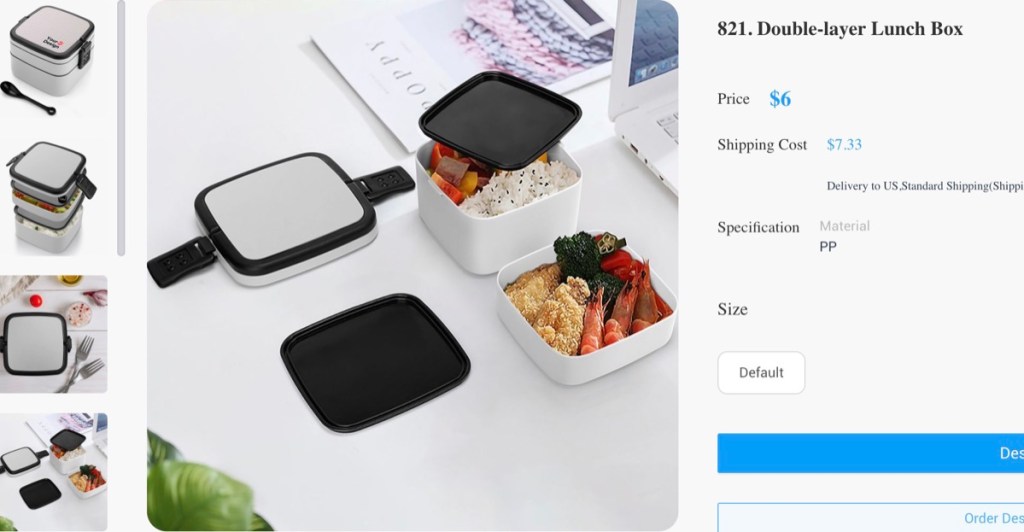 JetPrint custom bento lunch box print-on-demand supplier