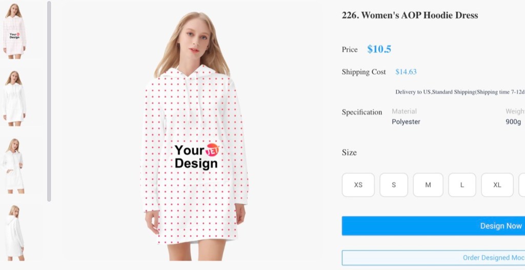 JetPrint custom hoodie dress print-on-demand supplier