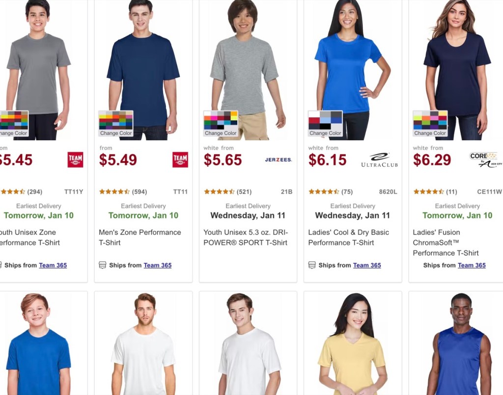 JiffyShirts wholesale 100% polyester t-shirt supplier