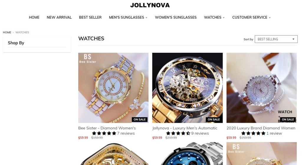 Jolly Nova watch dropshipping store