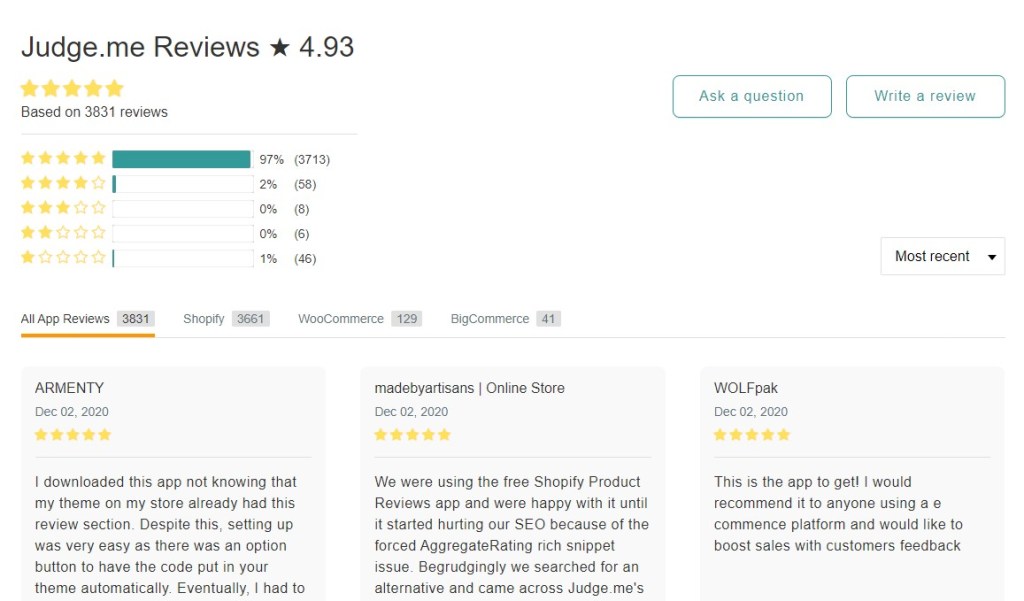 Judge.me Shopify product review app