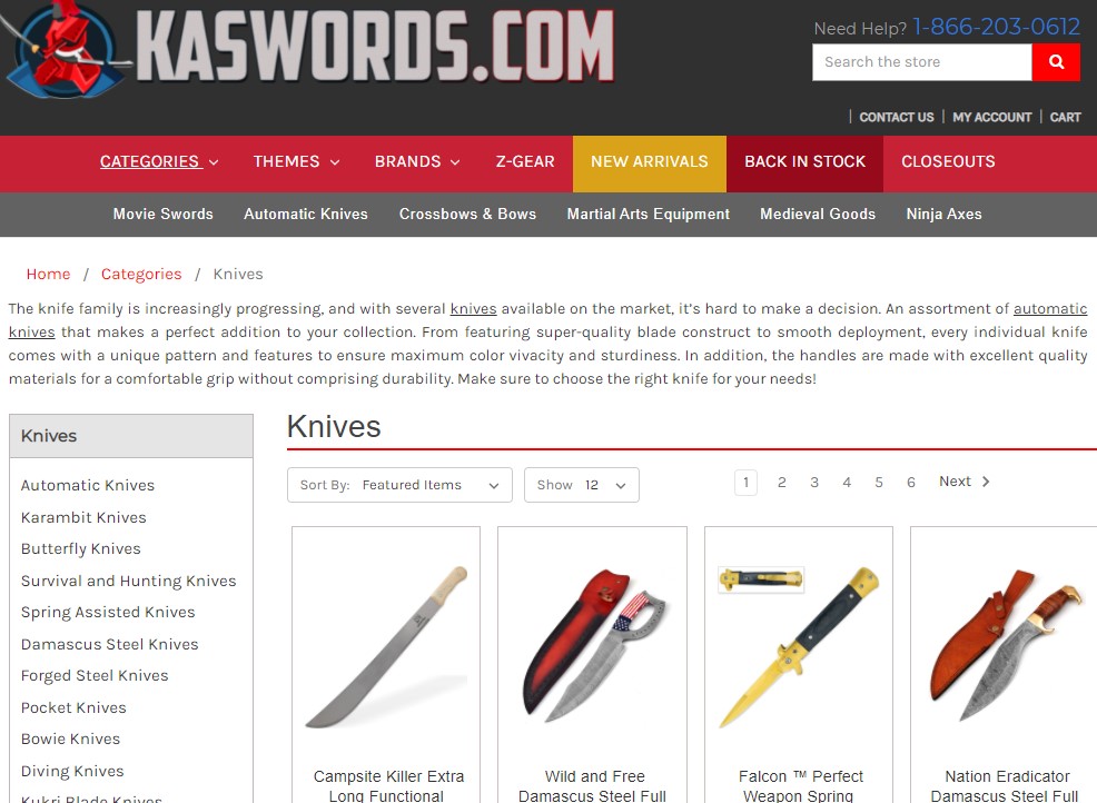 Kaswords knife dropshipping supplier