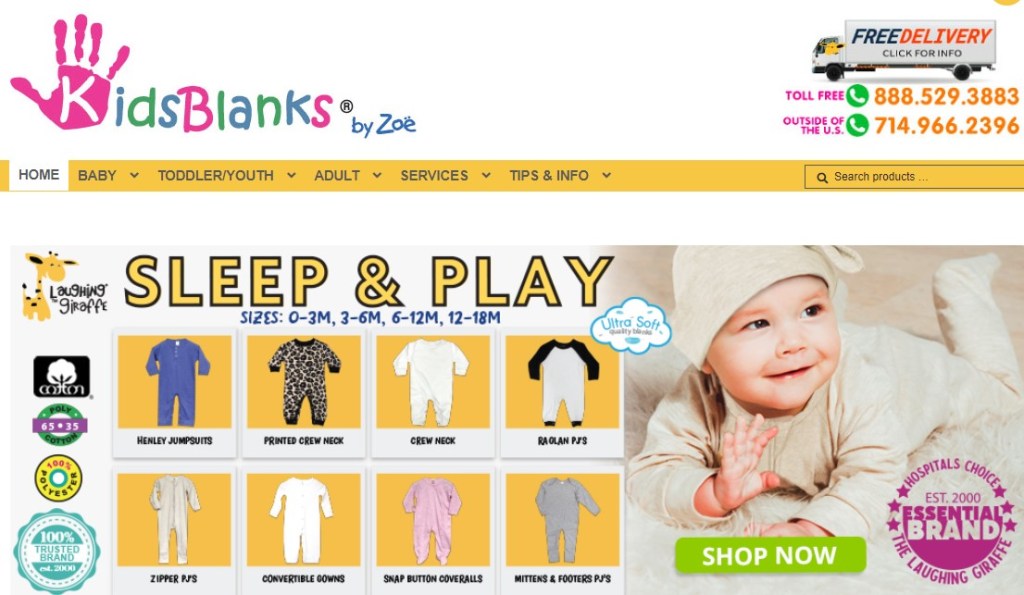 Kids Blanks baby & children's fashion clothing dropshipping supplier