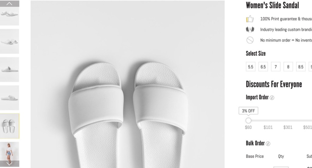 KinCustom custom slides & sandals print-on-demand supplier