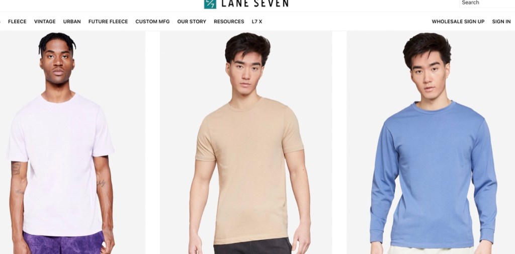 Lane Seven Apparel custom t-shirt manufacturer in Los Angeles, California, USA