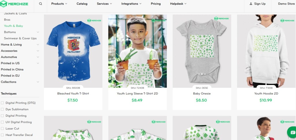 Merchize baby & children's clothing print-on-demand company