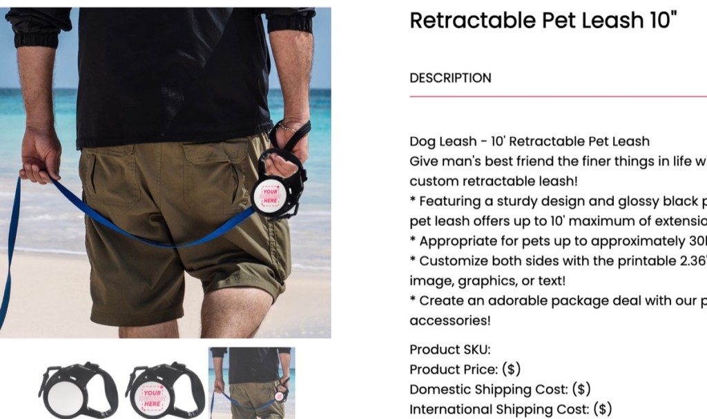 M.i.A Merchandise custom dog leash print-on-demand supplier