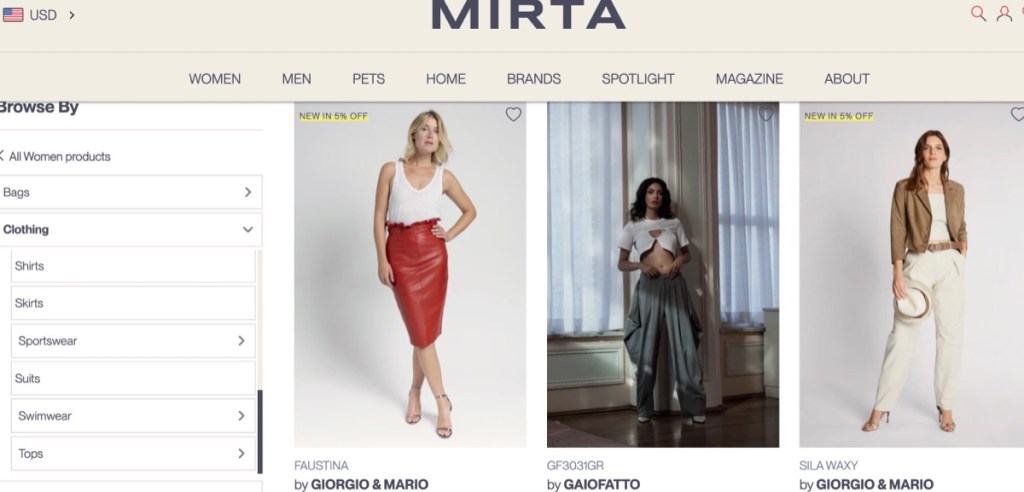 Mirta wholesale fashion clothing marketplace