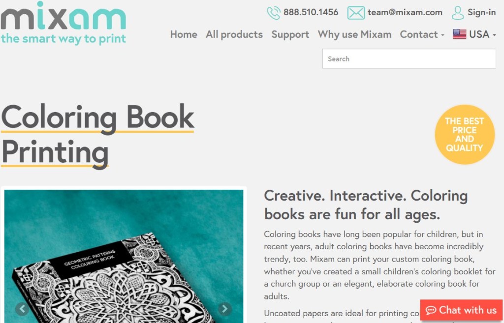 Mixam coloring book print-on-demand company