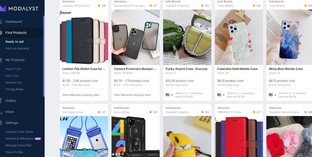 Modalyst phone cases & accessories dropshipping supplier