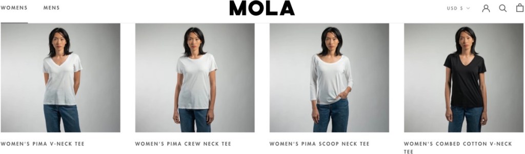 Mola custom women's fashion clothing manufacturer in the USA