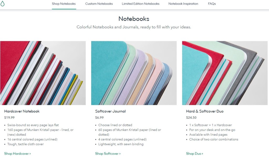 MOO custom journal, notebook, & planner print-on-demand company