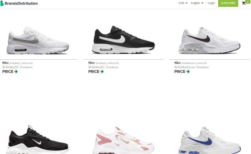 Nike & Adidas dropshipping shoes on BrandsDistribution