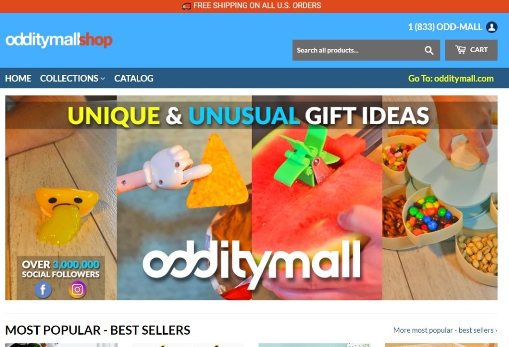 OddityMall dropshipping store homepage
