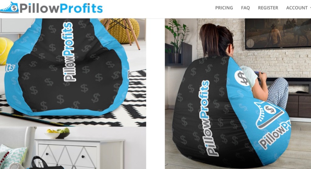 PillowProfits bean bag chair print-on-demand supplier