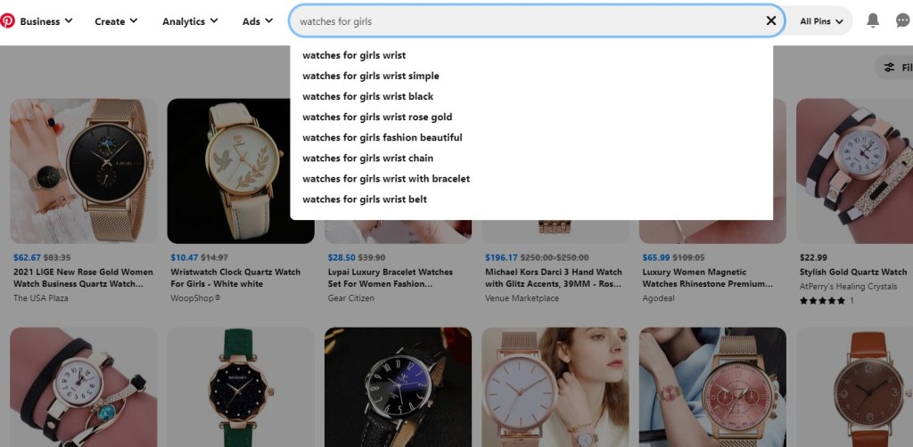 Pinterest keyword ideas for watches