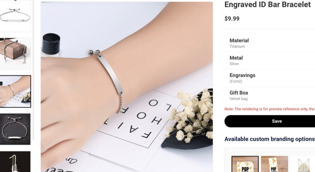 POPCustoms custom bracelets print-on-demand company