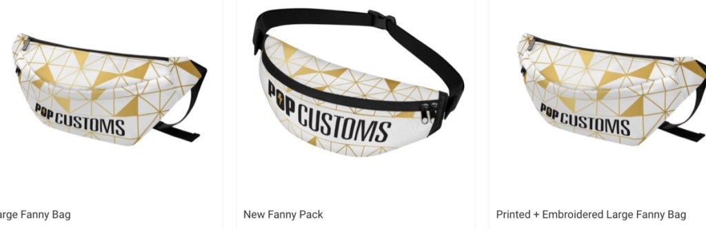 Popcustoms fanny pack print-on-demand supplier