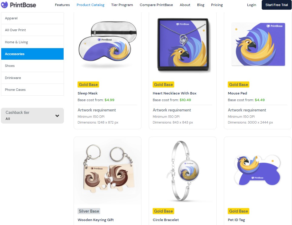 Printbase jewelry & watches print-on-demand dropshipping supplier