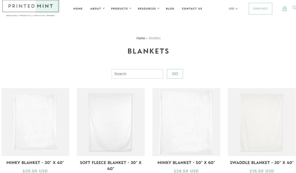Printed Mint bedding & blanket print-on-demand company
