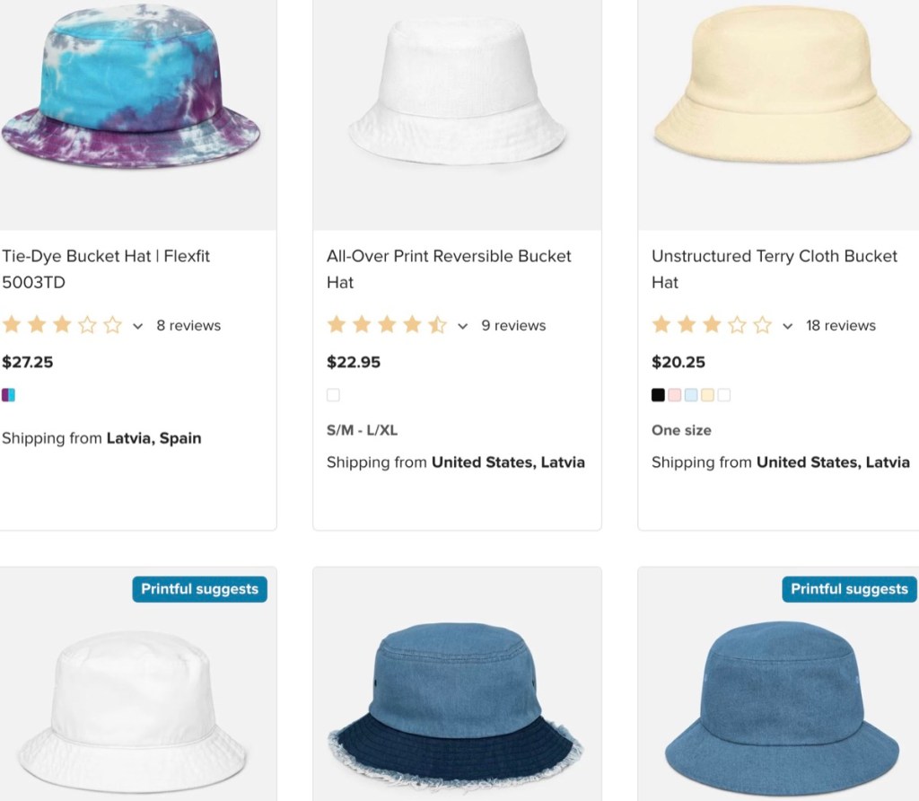 Printful custom bucket hat print-on-demand supplier
