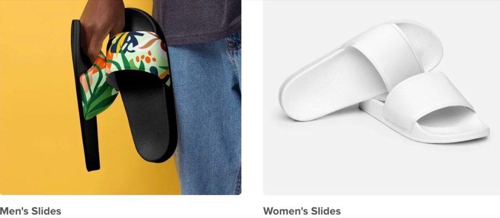 Printful custom slides & sandals print-on-demand supplier
