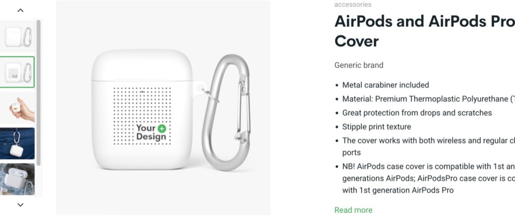 Printify custom AirPod case print-on-demand supplier