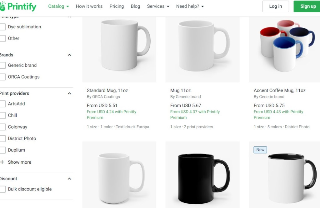 Printify coffee mug dropshipping supplier
