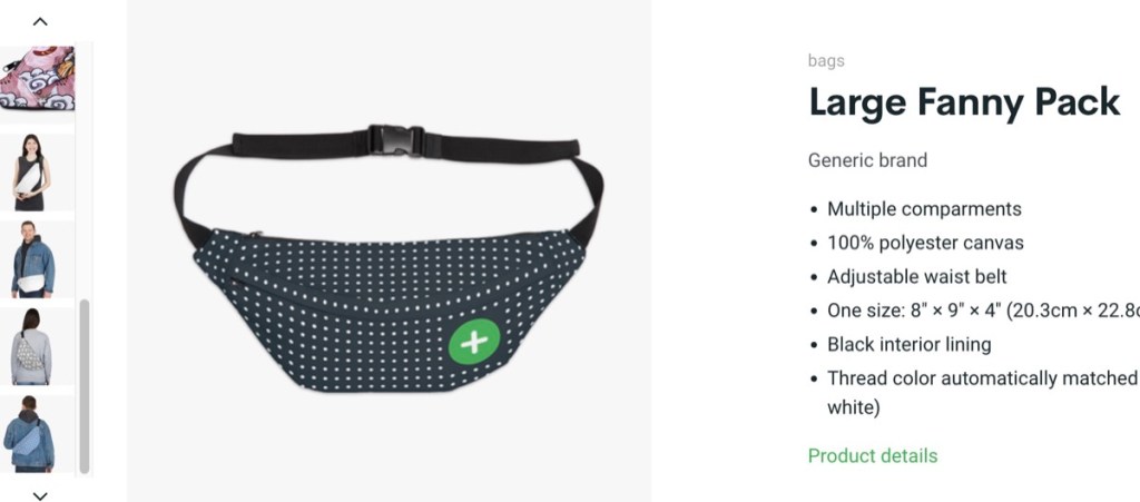 Printify fanny pack print-on-demand supplier