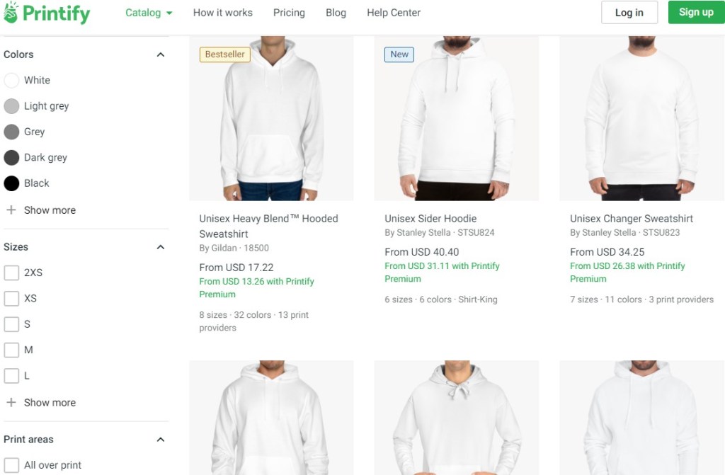 Printify hoodie & sweatshirt print-on-demand company