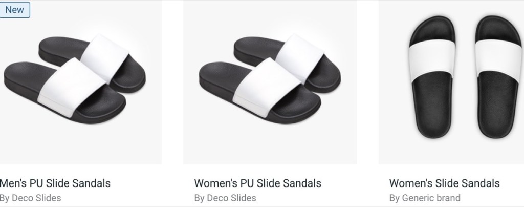 Printify custom slides & sandals print-on-demand supplier