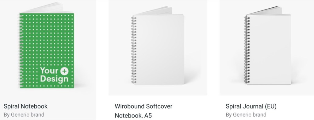 Printify spiral notebook print-on-demand supplier