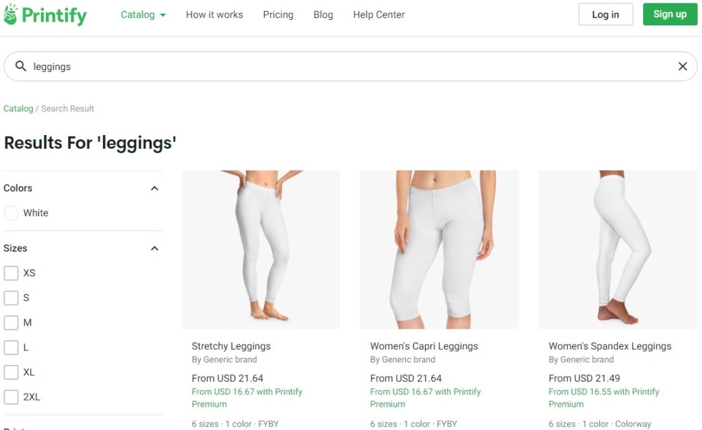 Printify yoga pant & legging print-on-demand company