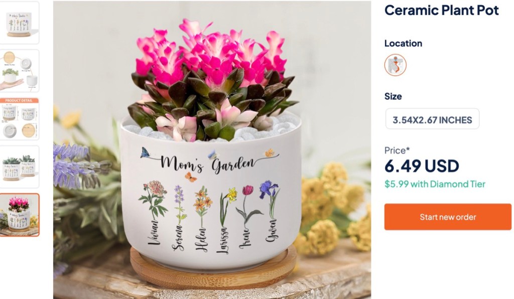 Printway custom plant pot print-on-demand supplier