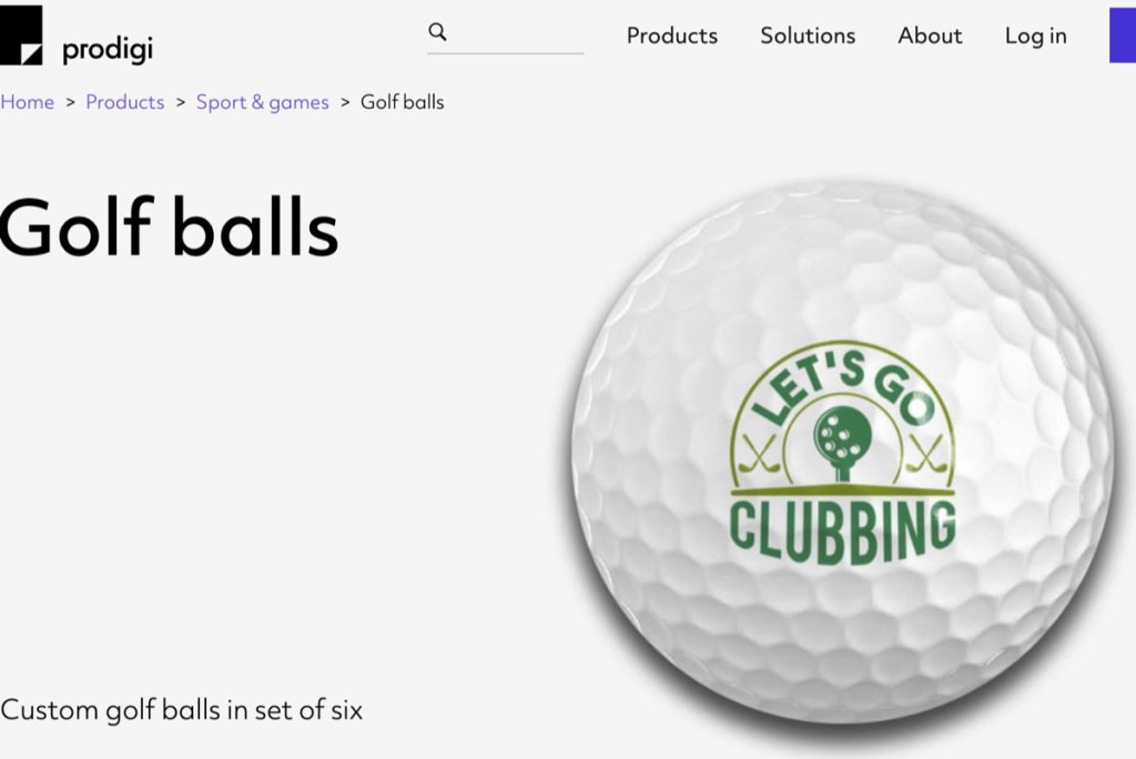 Prodigi custom golf ball print-on-demand supplier