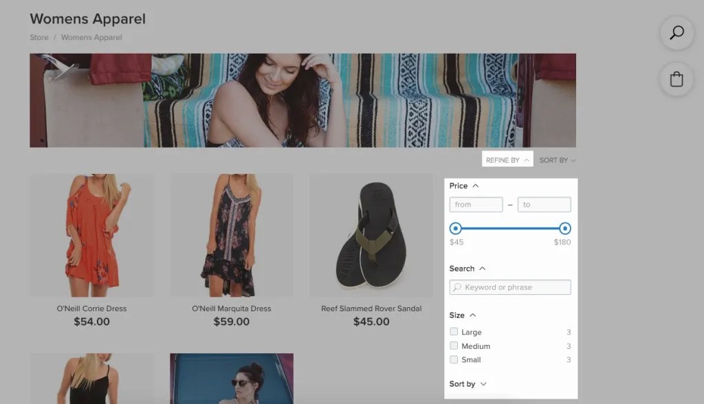 Ecwid product filters