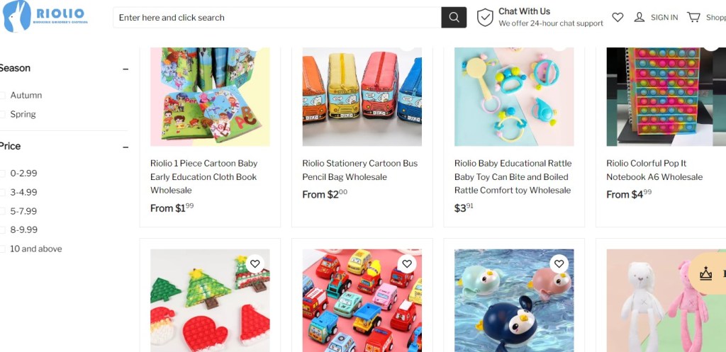 Riolio baby & kids' toys dropshipping supplier