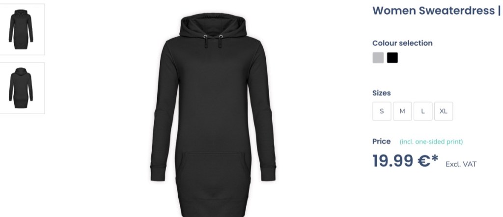 Shirtee custom hoodie dress print-on-demand supplier